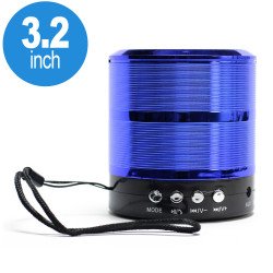 Metallic Design Portable Wireless Bluetooth Speaker 888 (Blue)